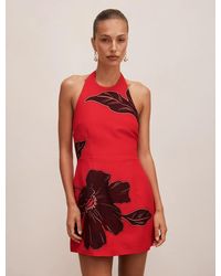 Forever New - Corinna Printed Linen Halter Mini Dress - Lyst