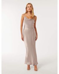 Forever New - Lucy Satin Cowl Maxi Dress - Lyst