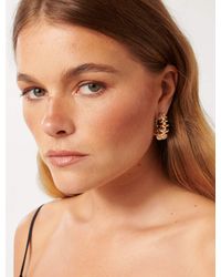Forever New - Signature Sakura Stone Swirl Hoop Earrings - Lyst