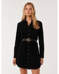 Forever New - Lucie Long-Sleeve Cord Mini Dress - Lyst