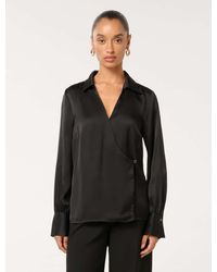 Forever New - Minnie Petite Wrap Shirt - Lyst