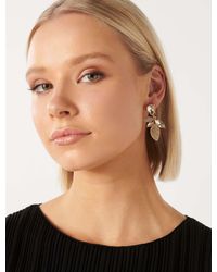 Forever New - Signature Reese Glass Stone Leaf Drop Earrings - Lyst