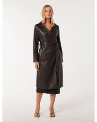 Forever New - Vegan Leather Belted Trench - Lyst