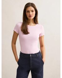 Forever New - Rebecca Scallop Trim Tee Shirt - Lyst