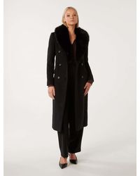 Forever New - Frankie Faux Fur Collar Coat - Lyst