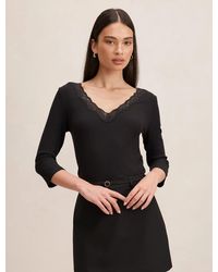 Forever New - Selena Lace Trim 3/4 Sleeve Top - Lyst