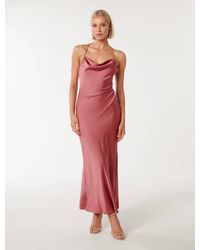 Forever New - Ruby Petite Tie-Back Satin Maxi Dress - Lyst