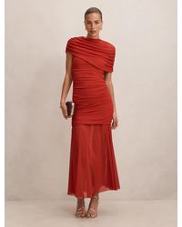 Forever New - Elouise Asymmetric Cape Mesh Maxi Dress - Lyst