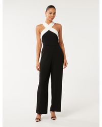 Forever New - Andie Contrast Halter Jumpsuit - Lyst