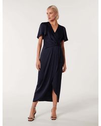 Forever New - Estelle Flutter Sleeve Midi Dress - Lyst