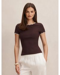 Forever New - Rebecca Scallop Trim Tee Shirt - Lyst