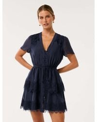 Forever New Iris Lace Mini Dress in Blue | Lyst UK Forever New Iris Lace Mini Dress in Blue | Lyst UK