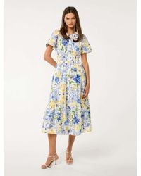 Forever New - Eleanor Short-Sleeve Cotton Midi Dress - Lyst