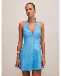 Forever New - Ina Button Front Halter Mini Dress - Lyst