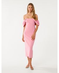 Forever New - Jacinta Off-Shoulder Bodycon Midi Dress - Lyst
