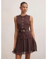 Forever New - Belle Woven Mix Mini Dress - Lyst
