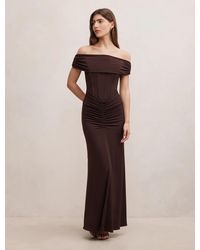 Forever New - Ania Ruched Bardot Maxi Dress - Lyst
