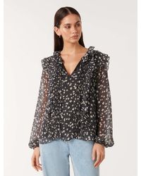 Forever New - Cody Ruffle Pintuck Blouse - Lyst