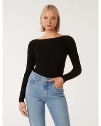 Forever New - Evie Long Sleeve Rib Knit Top - Lyst
