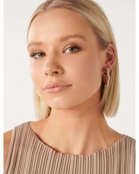 Forever New - Signature Hailee Wavy Pearl Hoop Earrings - Lyst