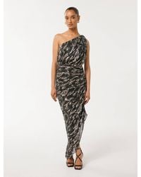 Forever New Melissa Petite One Shoulder Dress in Blue Lyst UK