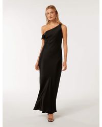 Forever New - Blake Satin Off-Shoulder Maxi Dress - Lyst