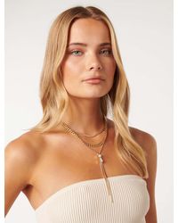 Forever New - Signature Laurie Layered Tassel Stone Necklace - Lyst