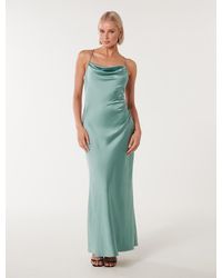 Forever New - Ruby Tie-Back Satin Maxi Dress - Lyst