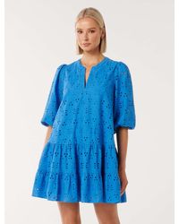Forever New - Palermo Broderie Mini Smock Dress - Lyst
