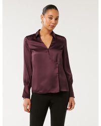 Forever New - Lustrous Satin Wrap Shirt - Lyst