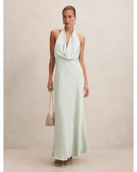 Forever New - Becca Cowl Halter Satin Gown - Lyst
