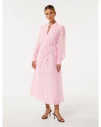 Forever New - Petite Floral Detail Midi Dress - Lyst