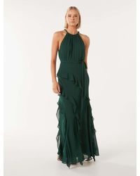 Forever New - Bridie Halter Neck Ruffle Maxi Dress - Lyst