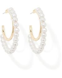 Forever New - Signature Gaia Pearl And Metal Hoop Earrings - Lyst