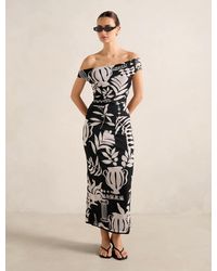 Forever New - Gisella Tipped Mesh Midi Dress - Lyst