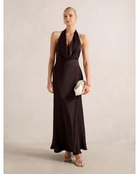 Forever New - Becca Cowl Halter Satin Gown - Lyst