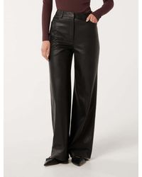 Forever New - Benni Vegan Leather Wide-Leg Trousers - Lyst