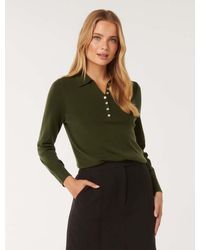Forever New - Button-Through Polo Shirt Jumper - Lyst
