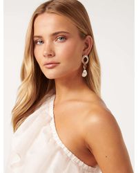 Forever New - Signature Calm Crystal And Pearl Drop Earrings - Lyst