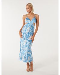 Forever New - Angelique Satin Cut-Out Dress - Lyst