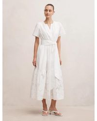 Forever New - Matilda Embroidered Tie Midi Dress - Lyst