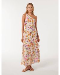 Forever New - Belle One-Shoulder Ruffle Gown - Lyst