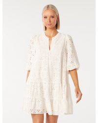 Forever New - Palermo Broderie Mini Smock Dress - Lyst