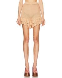 Chloé - Frilled Crochet Knit Short - Lyst