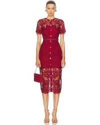 chinese dress ladies Pale Pink Rhinestone Lace Maxi Dress  self-portrait-US