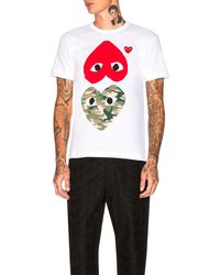 COMME DES GARÇONS PLAY - Heart-print Cotton-jersey T-shirt - Lyst