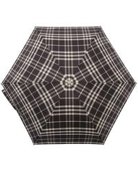 Burberry - Check Compact Umbrella - Lyst