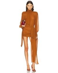 ROWEN ROSE - Bow Neck Mini Dress - Lyst