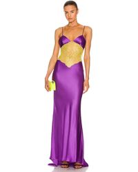 ANDAMANE Jessica Lace Slip Dress - Purple