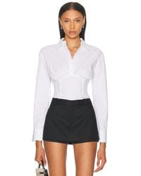 Fleur du Mal - Poplin Button Down Bodysuit - Lyst